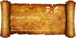 Pissel Orion névjegykártya